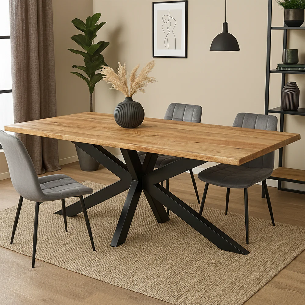 Acaciahouten Eettafel Rechthoek Edge 220x100 cm