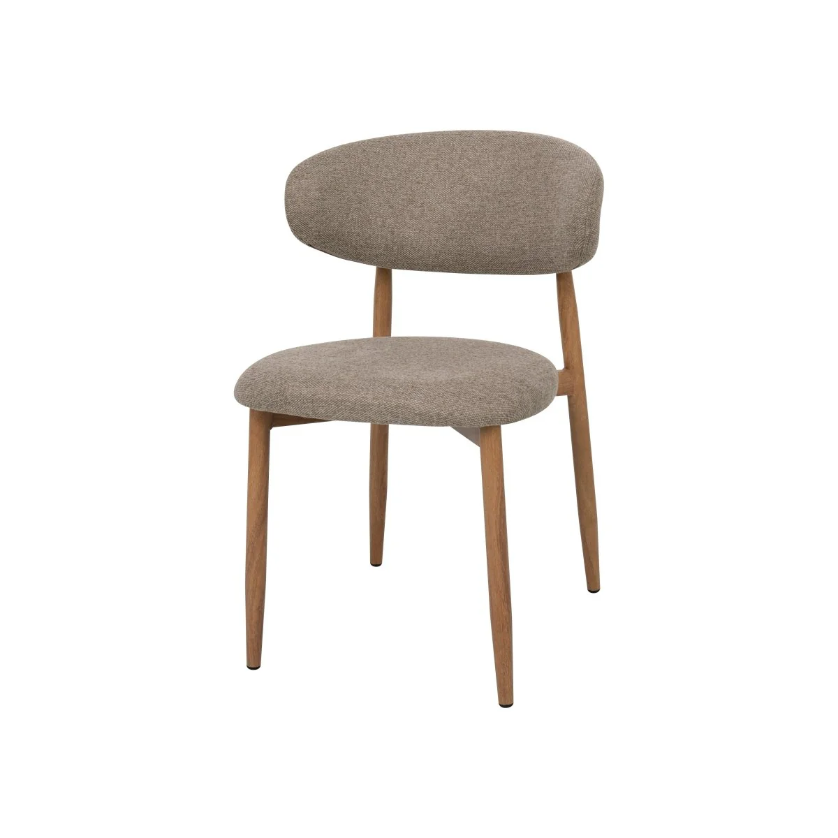 Eetkamerstoel Japandi Taupe met eik onderstel - Image 2