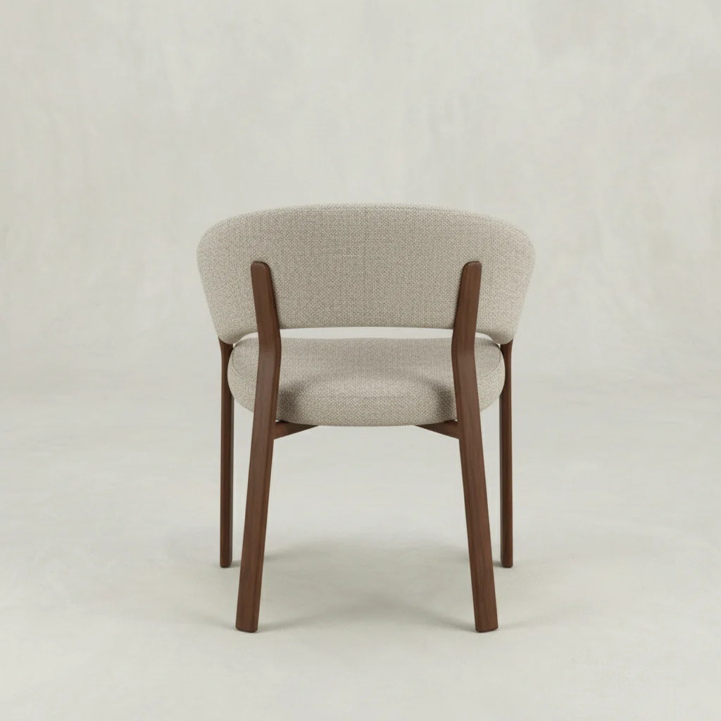 Eetkamerstoel Rydal Beige met bruin onderstel - Image 2