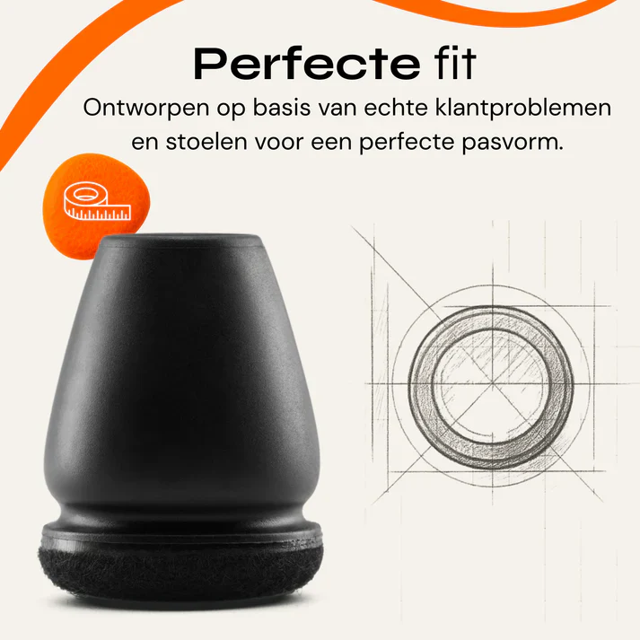 FLOOQ® Pro Stoelpootdoppen Geluidloos & Krasvrij (14–21 mm) 8 stuks - Image 3