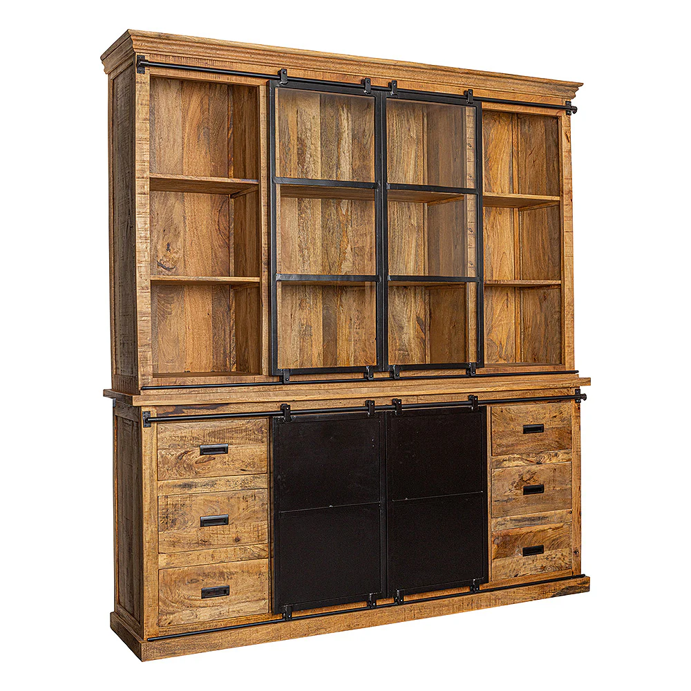 Mangohouten Buffetkast Milan 160 cm met Dubbele Deurtjes Recht - Image 3
