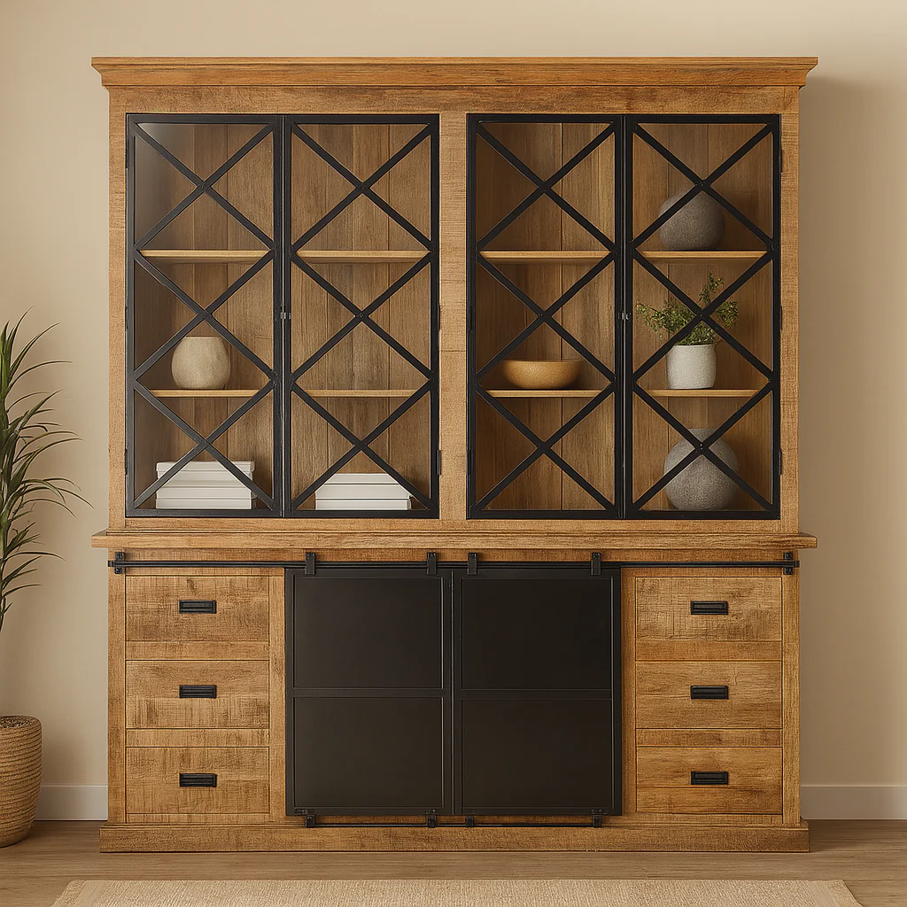 Mangohouten Buffetkast Milan 160 cm met deurtjes X