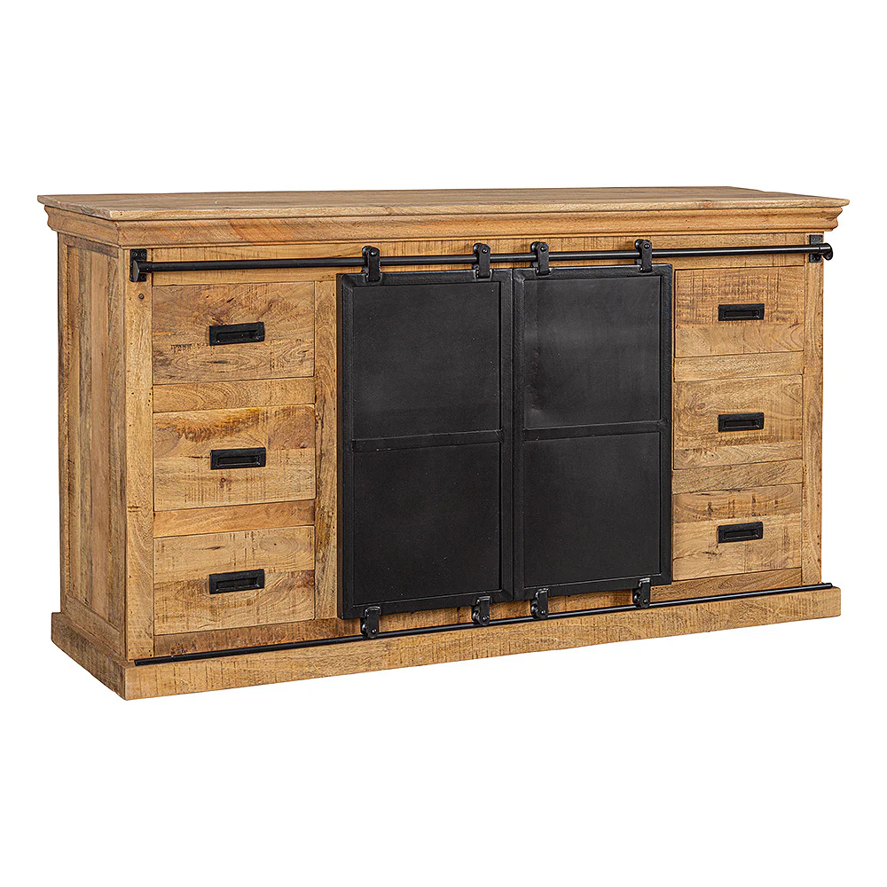 Mangohouten Dressoir Milan 160 cm met Dubbele Deur - Image 3