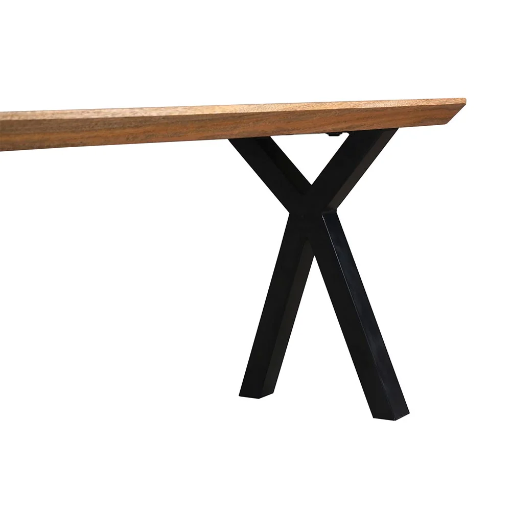 Mangohouten eetkamerbank Emma X-poot 140x40 cm - Image 4