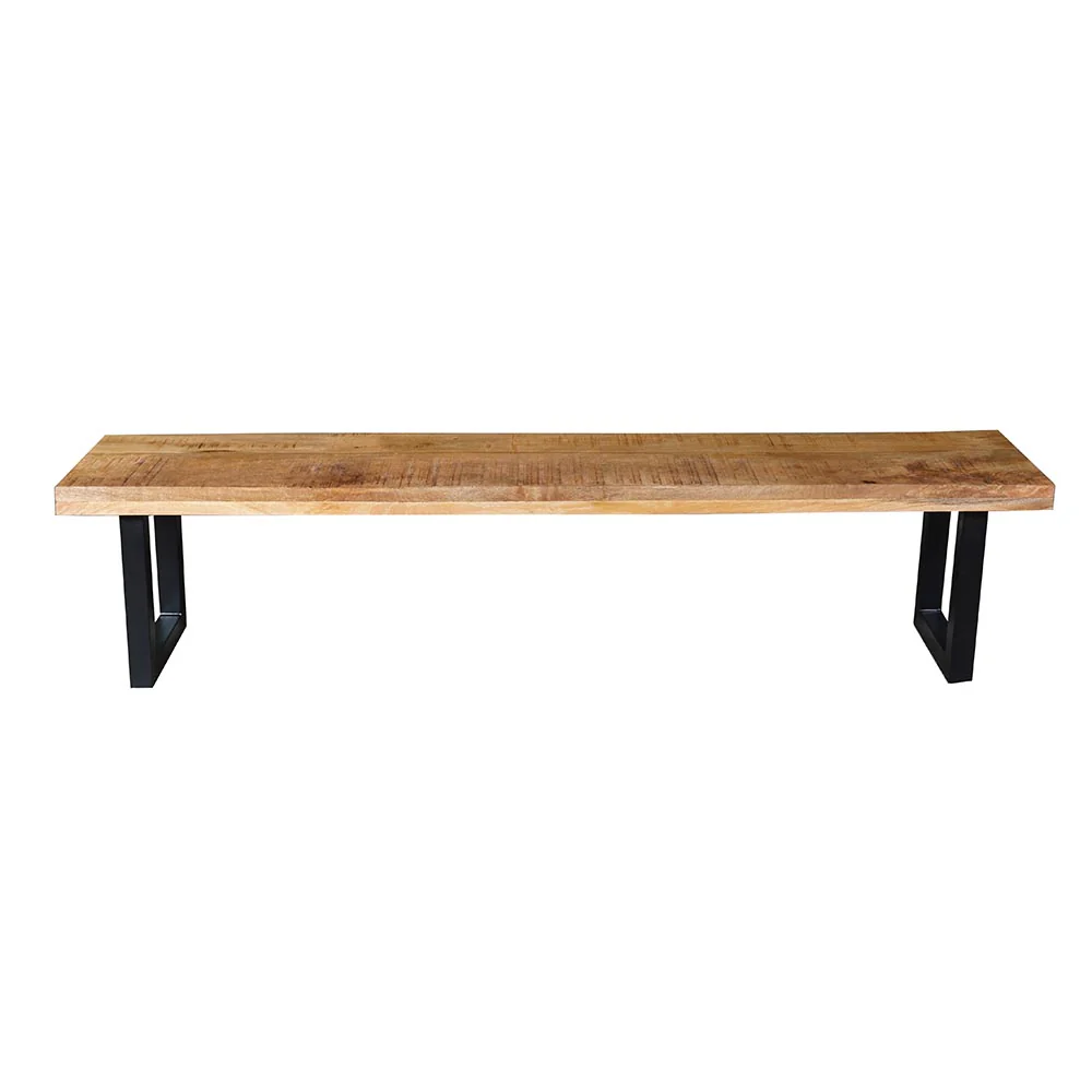 Mangohouten eetkamerbank Roy U-poot 200x40 cm - Image 3