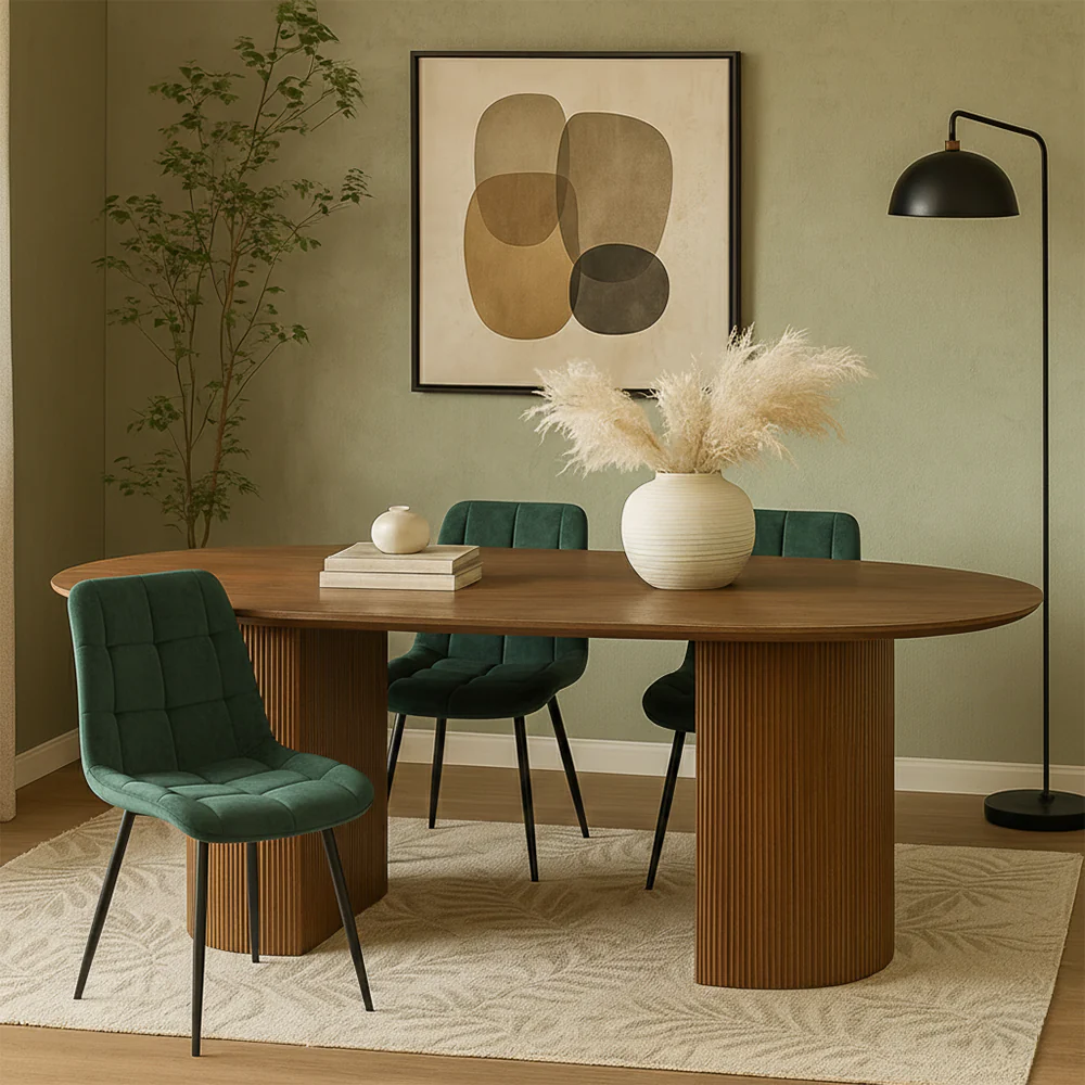 Mangohouten Eettafel Maeve 180x100 cm Walnoot