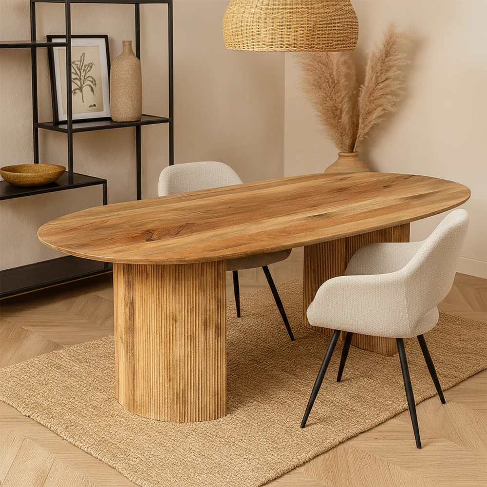 Mangohouten Eettafel Maeve 210x100 cm
