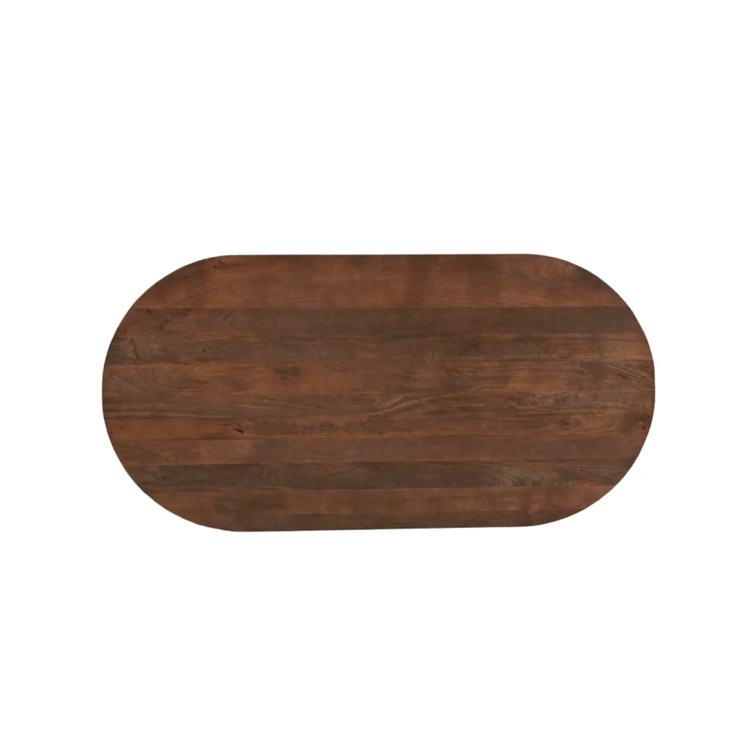 Mangohouten Eettafel Mick capsule bruin 210×100 cm - Image 5