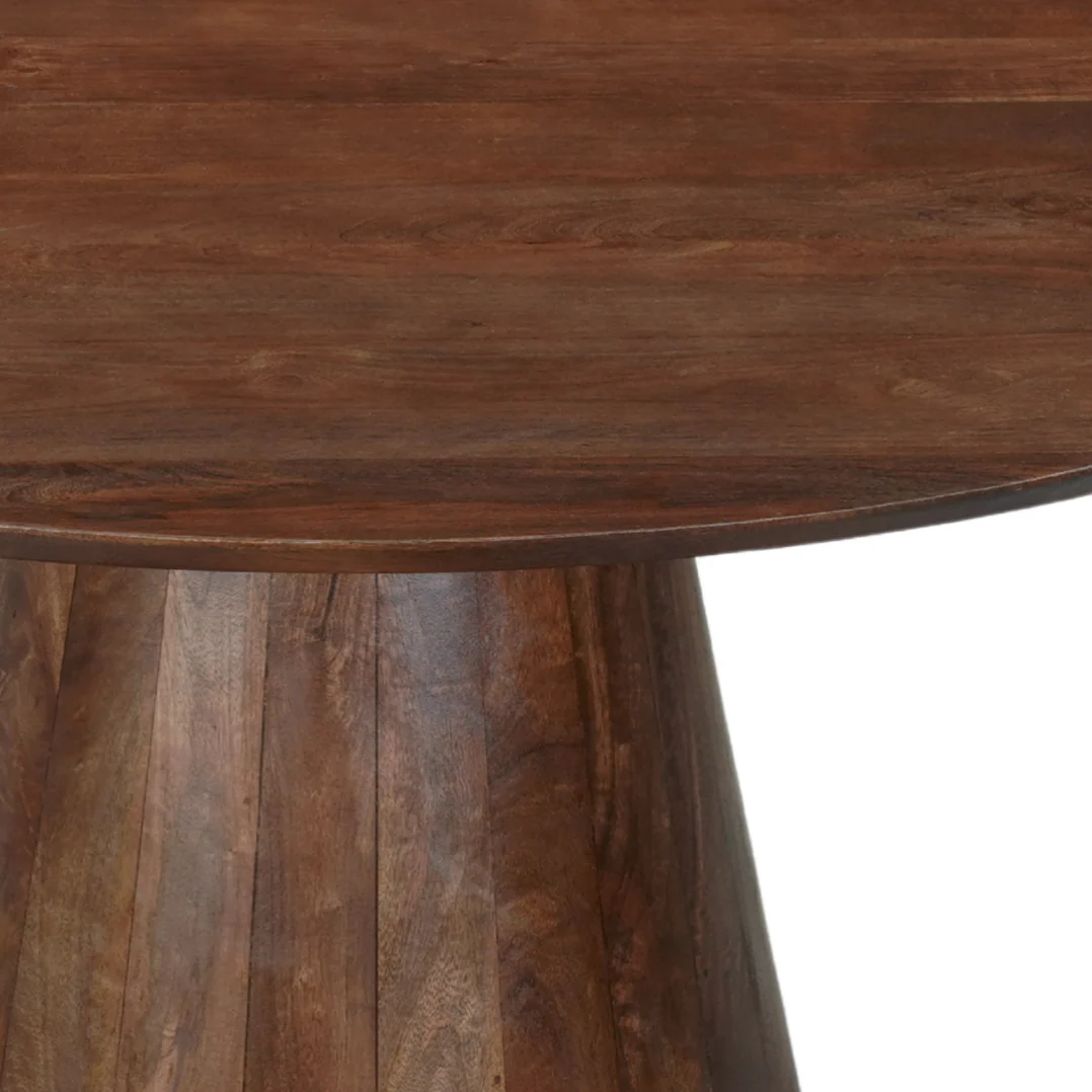 Mangohouten eettafel Mick rond bruin 110cm - Image 5
