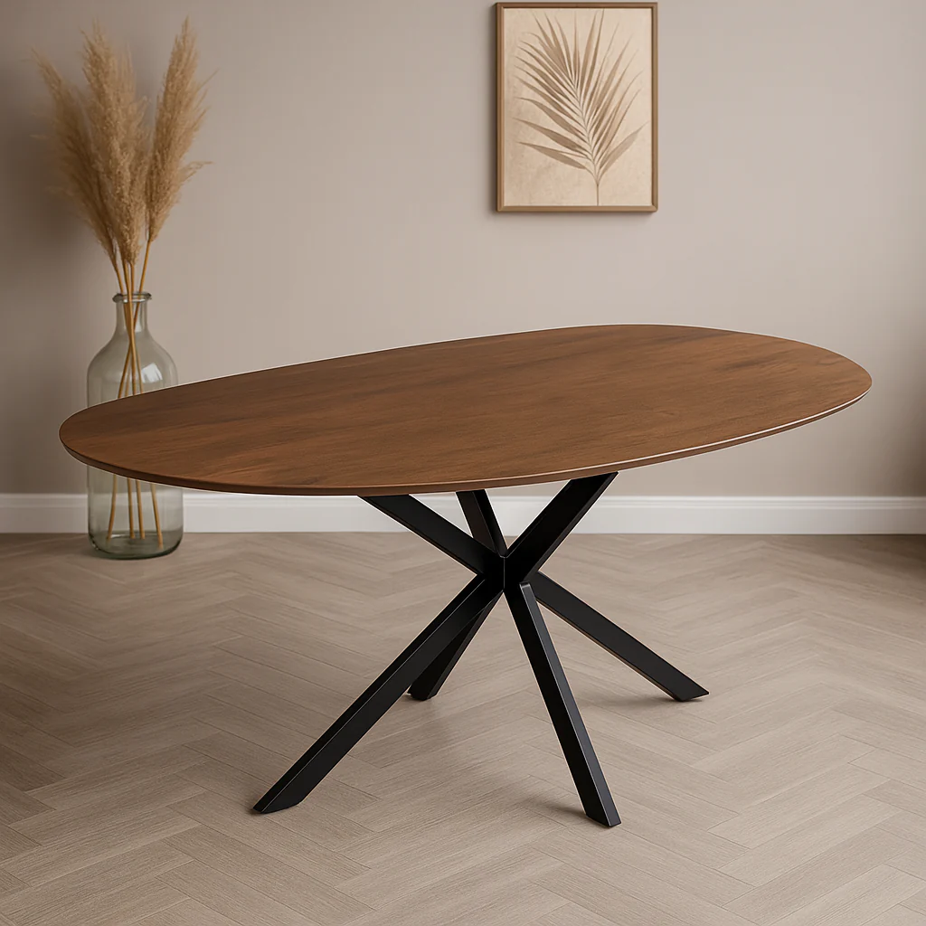 Mangohouten Eettafel Organisch Aislinn 260x120 cm Walnoot