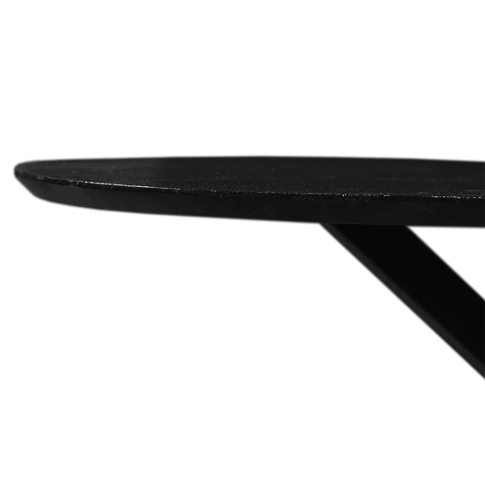 Mangohouten Eettafel Ovaal Julia 210x100 cm Zwart (2,5 cm) - Image 5