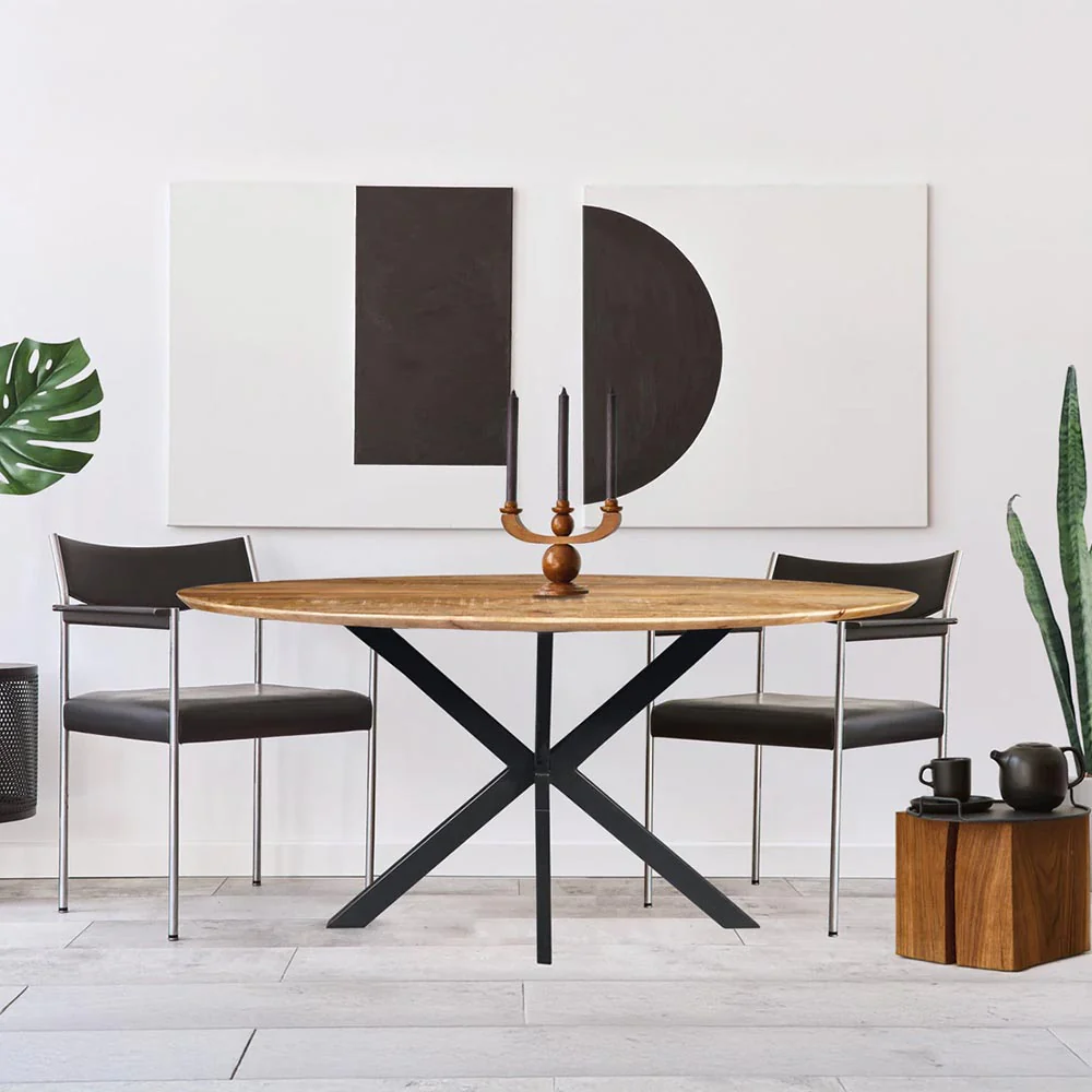 Mangohouten Eettafel Ovaal Julia 300x130 cm (2,5 cm) - Image 6