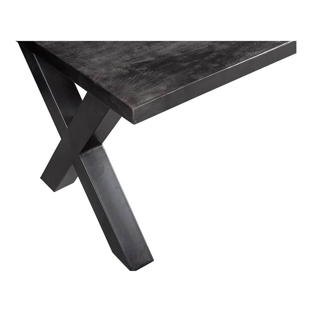 Mangohouten Eettafel Rechthoek Cedric 160x90 cm Zwart (6cm) - Image 6