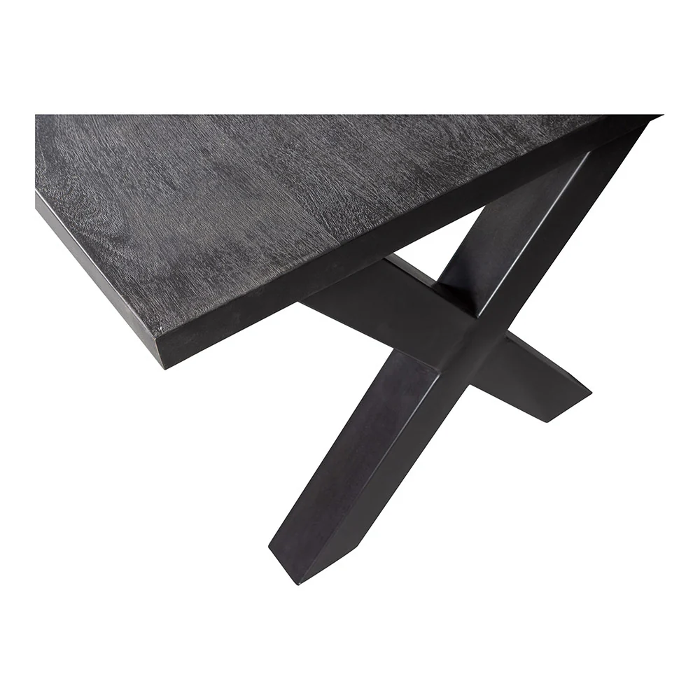 Mangohouten Eettafel Rechthoek Cedric 240x100 cm Zwart (6cm) - Image 6