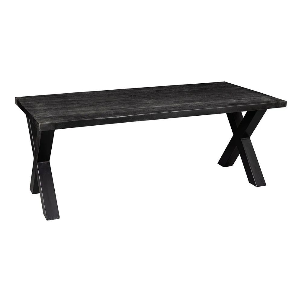 Mangohouten Eettafel Rechthoek Cedric 300x100 cm (6cm) Zwart - Image 4