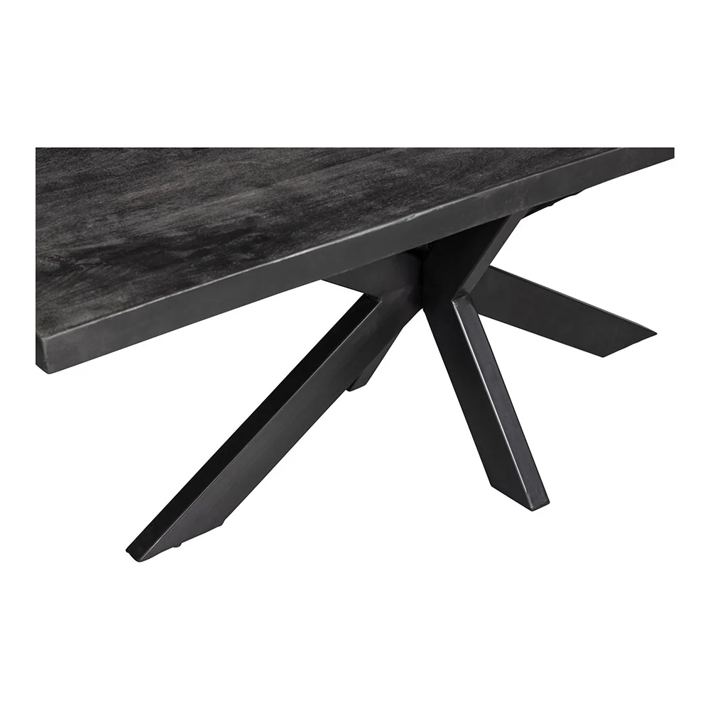 Mangohouten Eettafel Rechthoek Donald 200x100 cm Zwart (6cm) - Image 5