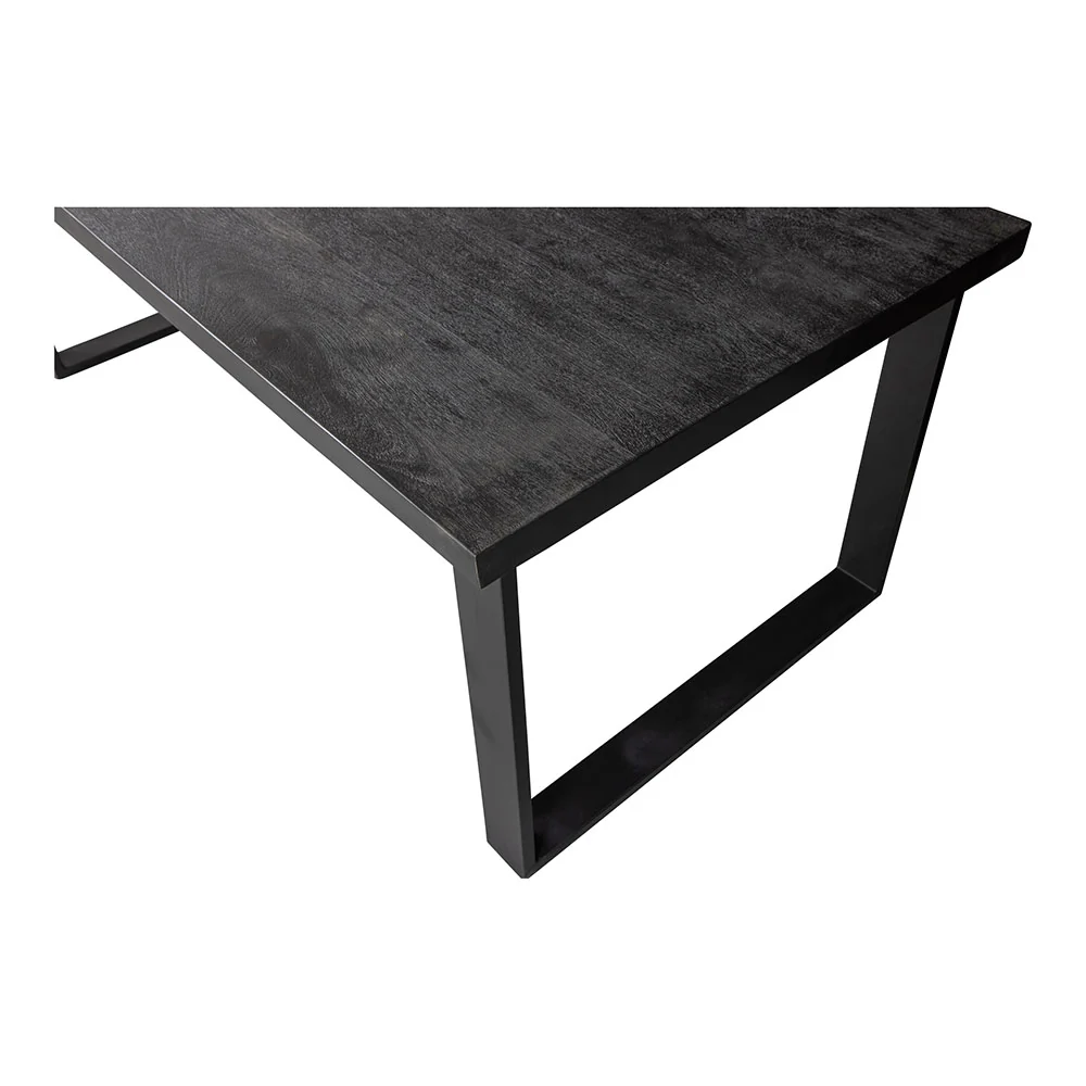 Mangohouten Eettafel Rechthoek Roy 240x100 cm Zwart (6cm) - Image 6