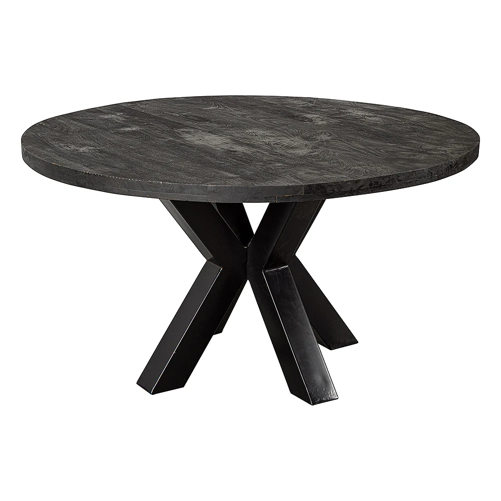 Mangohouten Eettafel Rond Tara 110 cm Zwart (5cm) - Image 3