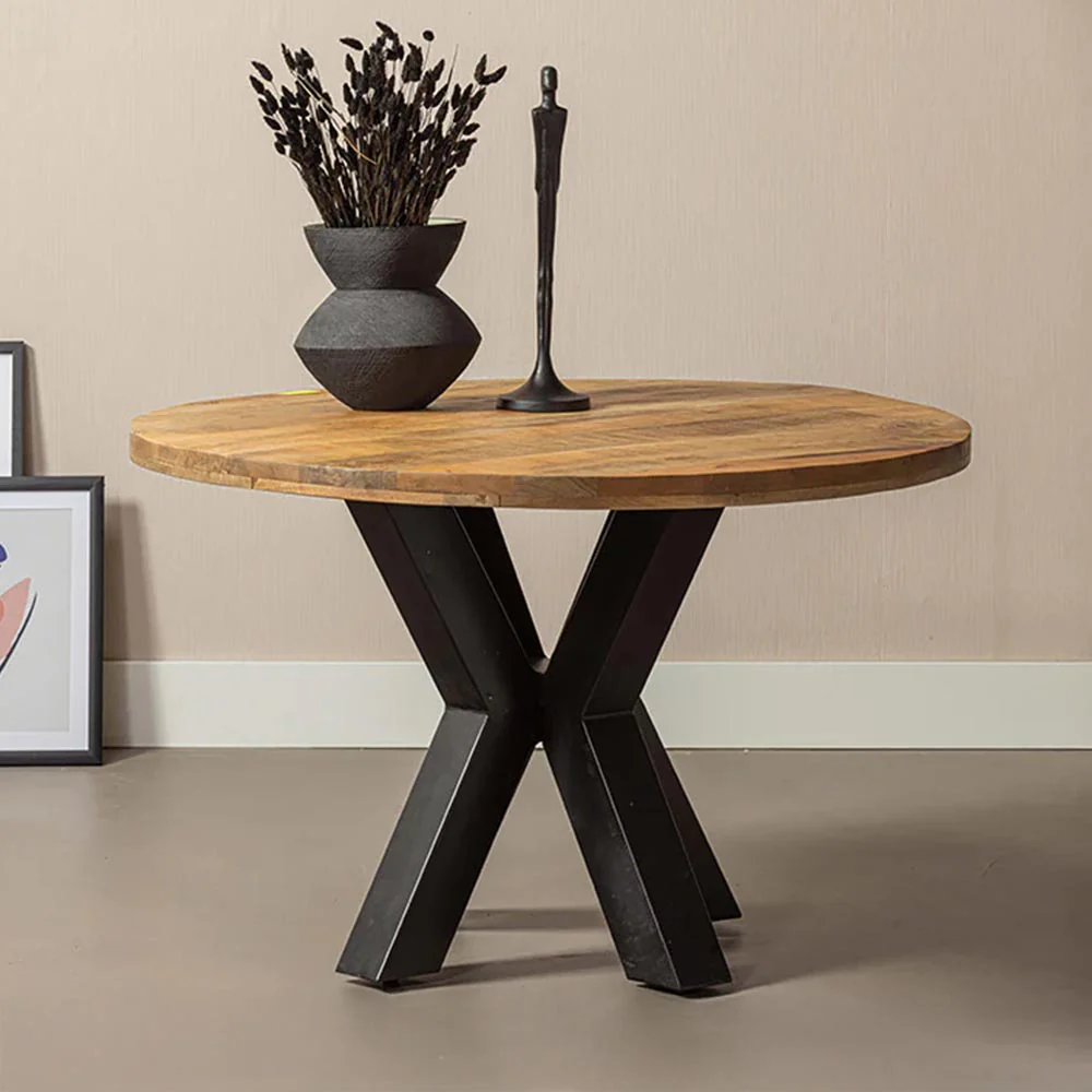 Mangohouten Eettafel Rond Tara 160 cm (5cm) - Image 5