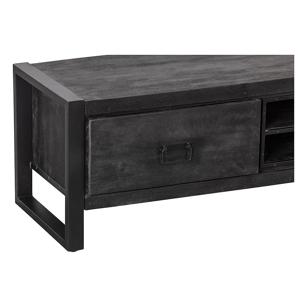 Mangohouten TV Meubel Kelvin 180 cm Zwart - Image 4