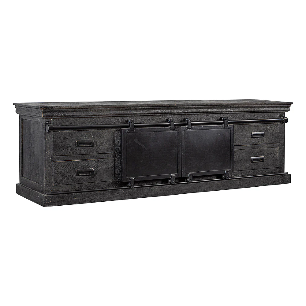 Mangohouten TV Meubel Milan 140 cm Zwart - Image 4