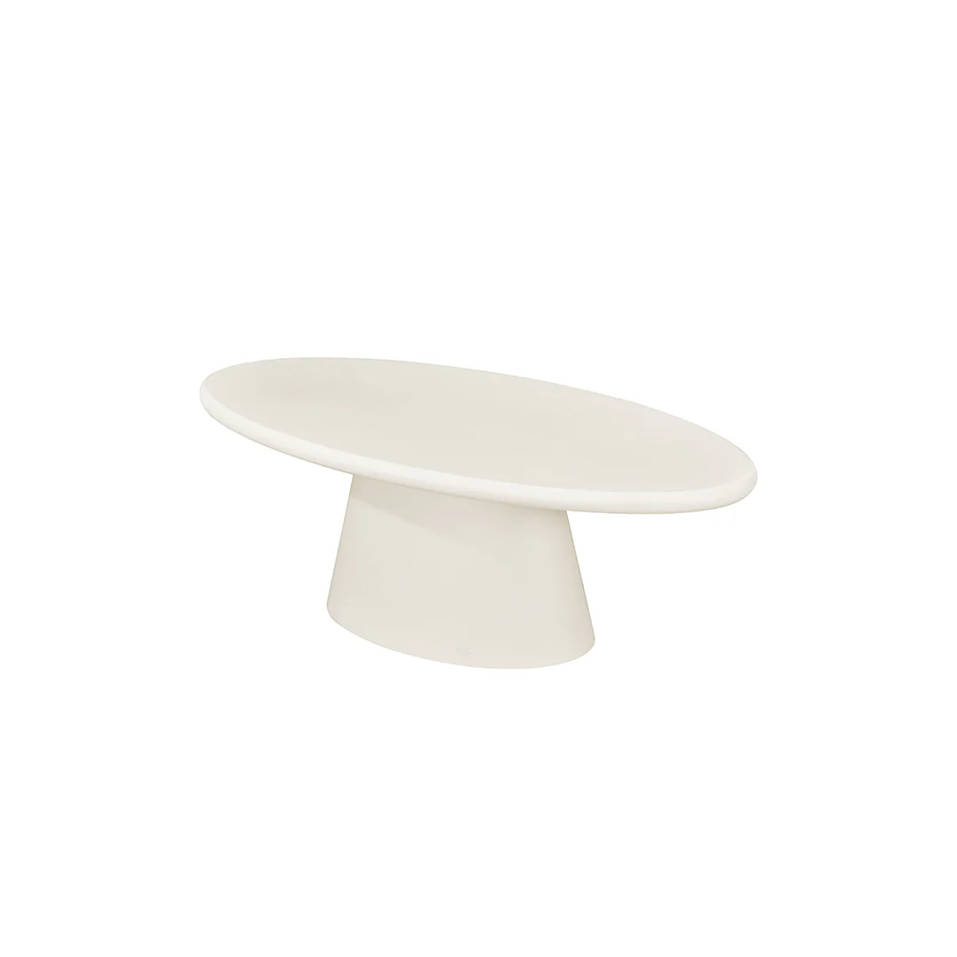 Salontafel Ovaal Maya Microcement Kegelpoot 120 cm Beige - Image 3